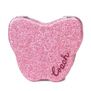 Coach Glitter Pink Butterfly  Compact Mirror